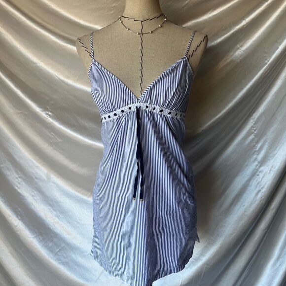 Juicy Couture Stripped babydoll lace tie up top - Picture 5 of 8